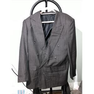 Pierre Balmain Wool Jacket Check Blazer Coat, Brown Black, 40L Chest,‎ Classic
